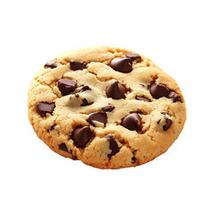 Delicious Chocolate Chip Cookie A CloseUp View On Transparent Background