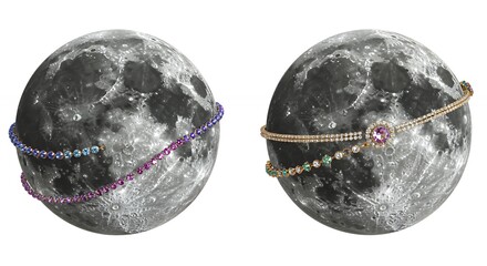 Moons with bracelets creative design imagery