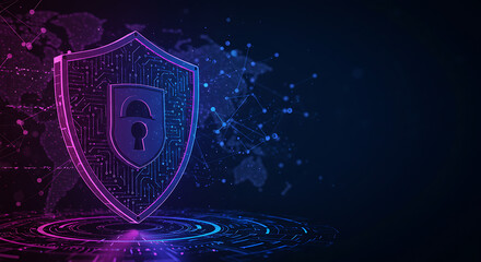 Abstract digital background of flowing blue and purple light lines suggesting speed or technology