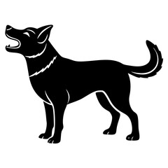 Barking Dog Silhouette Vector