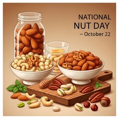 National Nut Day &ndash; October 22 | Assorted Nuts in Bowls Including Almonds, Cashews, and Walnuts