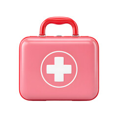 Fototapeta premium Realistic 3D Rendered First Aid Kit with Medical Cross Symbol