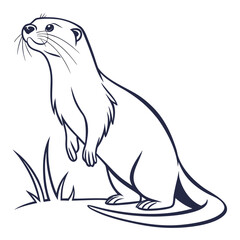 Fototapeta premium A cute cartoon seal mammal on a rock, in the snow, or on a beach is a funny wildlife illustration design