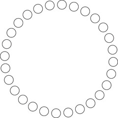 Dotted line circular round frame, symbol, icon