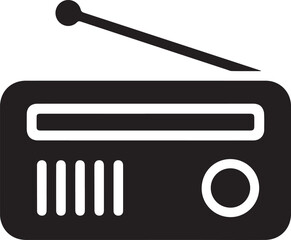 classic transistor radio vector art for old school music, broadcast and sound equipment visuals