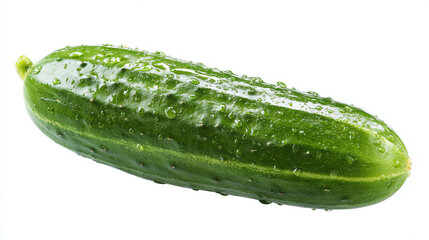 Fresh cucumber whole, clear PNG format, isolated on transparent background