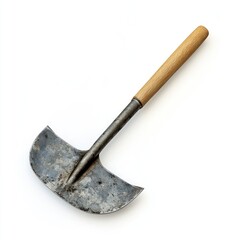 Antique garden tool,  metal blade, wooden handle