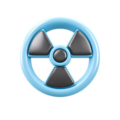 Naklejka premium Glossy Detailed Radioactive Symbol Isolated Sign Warning Element Icon