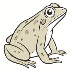 Naklejka premium Vector illustration of a cute green cartoon frog character isolated on a white background