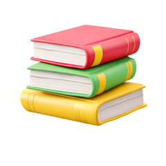 Render Stacked Colorful Books with Realistic Glossy Design for Education