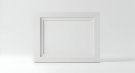 Blank white square frame mockup minimalist design product presentation modern template clean background studio shot simple elegant frame border for artwork picture image photography