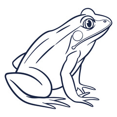 Naklejka premium Vector illustration of a cartoon frog in a simple black outline on a white background for a coloring book design