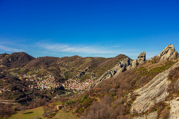 Among the Lucanian Dolomites, the village of Castelmezzano stands out