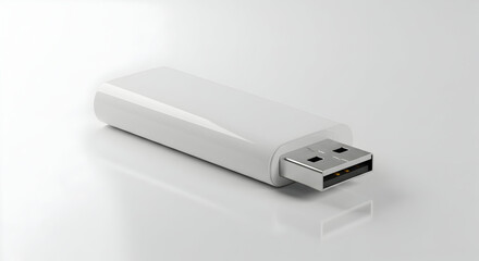 Sleek White USB Flash Drive Data Storage Device Modern Technology Digital Memory Stick Portable Convenient Easy Transfer High Capacity Secure Data Backup Cloud Compatible Gadget Electronic Device