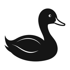 Black Silhouette Duck in Water