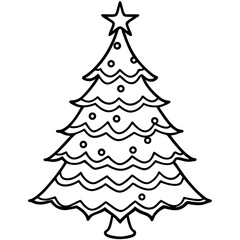 Elegant Holiday Pine Tree Outline Design