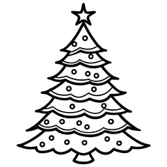 Elegant Holiday Pine Tree Outline Design