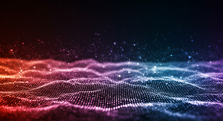 Abstract digital background of flowing blue and purple light lines suggesting speed or technology