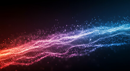 Abstract digital background of flowing blue and purple light lines suggesting speed or technology