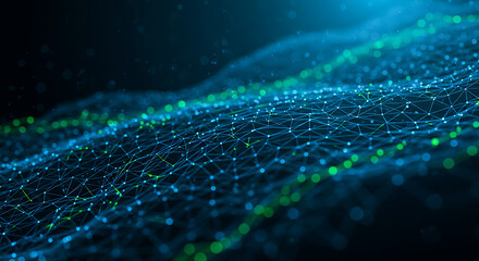 Abstract digital background of flowing blue and purple light lines suggesting speed or technology