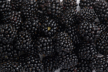 Blackberries background. Blackberries close up. Blackberries background. Top view.