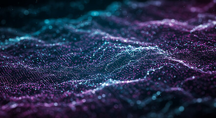 Abstract digital background of flowing blue and purple light lines suggesting speed or technology