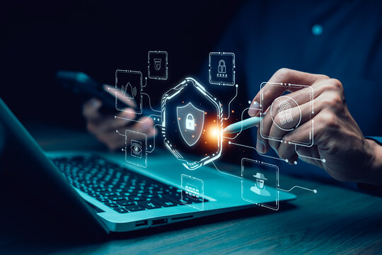 Programmer people working laptops or smartphones with AI, artificial intelligence software engineer coding on laptop computers with technology icons and binary code, big data, Ai bot digital machine