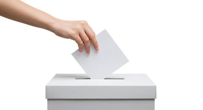 Hand inserting ballot into a ballot box democracy voting election voting process civic duty political participation electoral system elections participation democracy vote