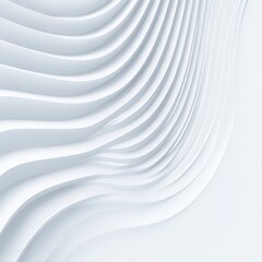 Abstract White Wavy Layers, Minimalist Architecture Background, Light and Shadow