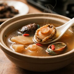 Braised abalone and fish maw