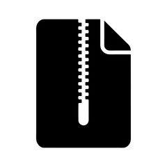 Zip Compressed File Silhouette Vector Flat and Clean