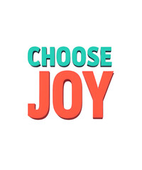3D Rendered Text Graphic – “CHOOSE JOY” in Teal and Red with Soft Shadows on White Background

