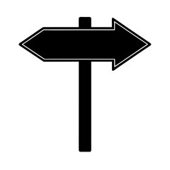 Road Sign Straight Arrow Icon Vector Flat and Clean