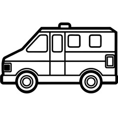 Emergency Vehicle Outline Vector Design