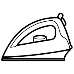 Steam Iron – Classic Contour Line Art Vector