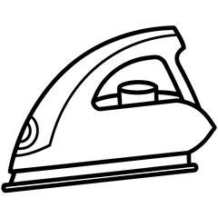 Steam Iron – Classic Contour Line Art Vector