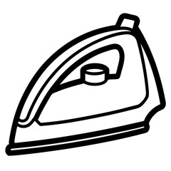 Steam Iron – Classic Contour Line Art Vector