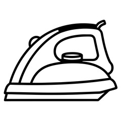 Steam Iron – Classic Contour Line Art Vector