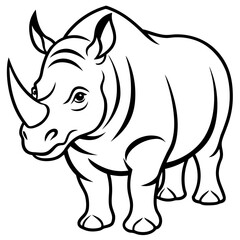 Rhino Outline on White