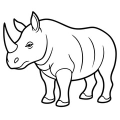 Rhino Outline on White