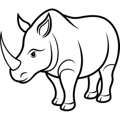 Rhino Outline on White
