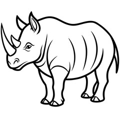 Rhino Outline on White