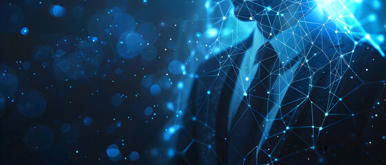 abstract blue background with particles