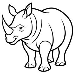 Rhino Outline on White