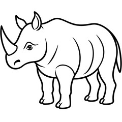 Rhino Outline on White