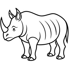 Rhino Outline on White