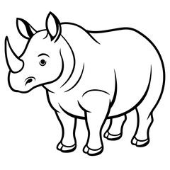 Rhino Outline on White