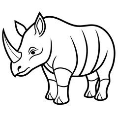 Rhino Outline on White