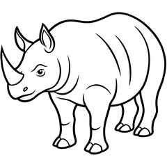 Rhino Outline on White