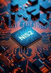 NIS2 Microchip Circuit Board Technology Closeup NIS2